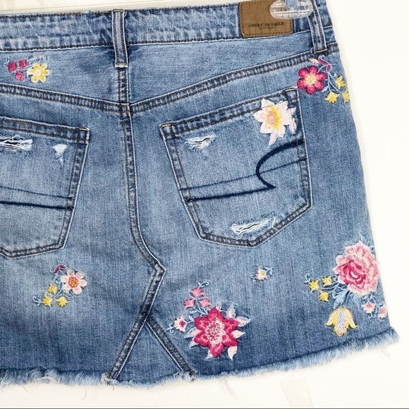 AMERICAN eagle button fly denim bo hi mini skirt - Picture 8 of 10